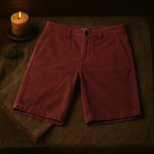 Goodthreads Men Maroon Shorts Size 32 Stylish Pre-Owned Excellent Condition